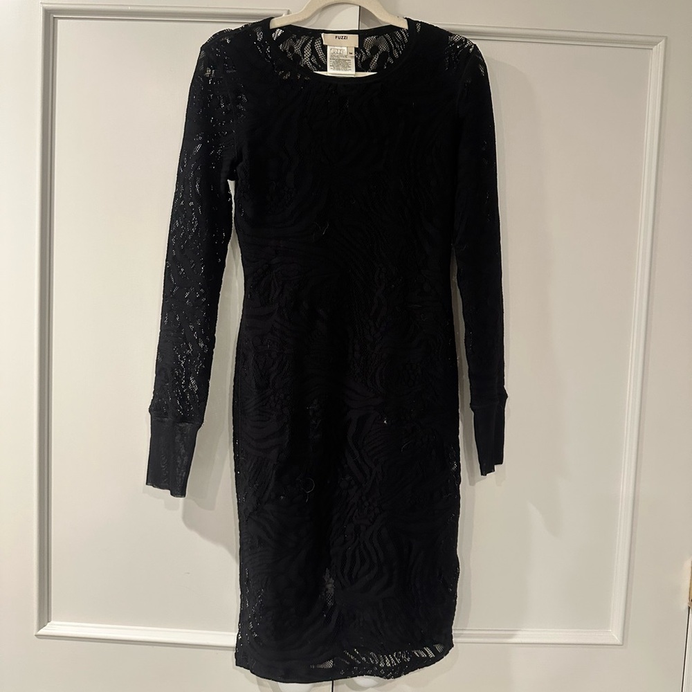 Fuzzi Lace Detail Long Sleeve Midi Dress - Retails for $700